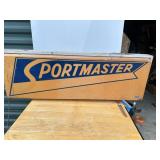 Double sided, lighted Sportsmaster sign