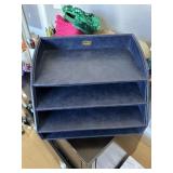 Blue desk organizer