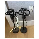 Pair of metal base lamps