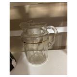 Glass pitcher,milk bottle etc
