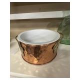 Copper base dish w/handles