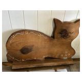 Wooden cat wall shelf
