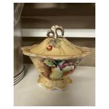 Handpainted dish with lid