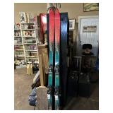 Pair of Wooden Synastar Extreme skis