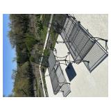 Pair of metal outdoor loungers