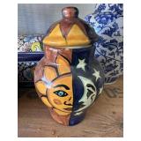 Glazed vase with lid