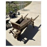 Wooden wheelbarrow
