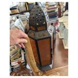Metal lantern-orange glass