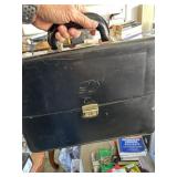 Black leather briefcase
