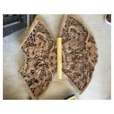 Pair of wooden wall decor