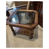 Glass top lamp table