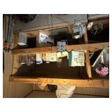 Misc contents of garage shelves