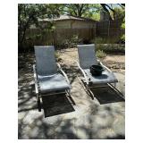 Pair of outdoor loungers