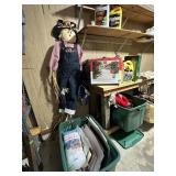 Misc contents of garage shelf-home decor