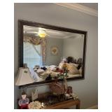 Large wooden frame mirror