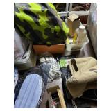 Tabletop of misc shop, fishing items