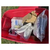 Tub of misc fishing, home items