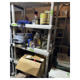 Shop shelf w/misc contents
