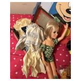 Doll w/misc doll clothes
