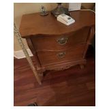Oak 2 Drawer nightstand