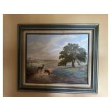 J Weekley Deer and Bluebonnet painting
