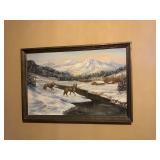 Framed 40 Below 1967 Ted Farrell Oil painting