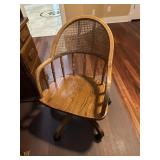 Oak rolling Office chair
