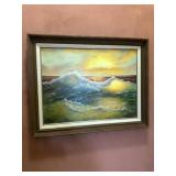 Framed J Weekley Oil painting