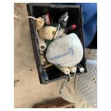 Tub of misc shop items