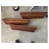 Lot of 3 wood wall mont shelves