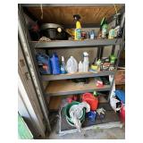 Shelf with misc garage items
