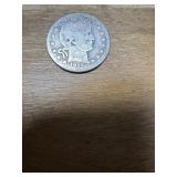 1912 US Silver Barber Quarter