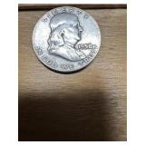 1958 Silver Ben Franklin half dollar