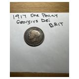 1917 ONE penny Georgivs Dei Brit