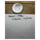 Uncirculated 1986 US Silver Liberty Eagle