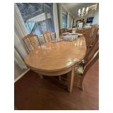 Oak Wooden dining table with 6 chairs