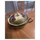 Handpainted dish with lid