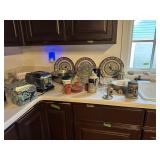 Misc contents of kitchen-counters, cabinets