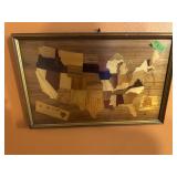 Wooden Inlay US map