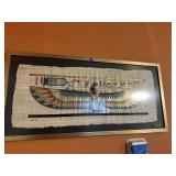 Egyptian linen framed art