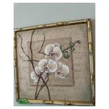 Framed floral picture