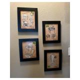 4pc Piano picture set