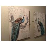 Pair of cloth Peacock decor