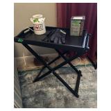 Portable table w/misc decor