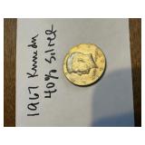 1967 Kennedy half dollar-40% Silver