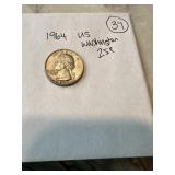1964 Silver Washington quarter
