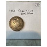 1834 Capped Bust half dollar