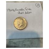 1964D Silver Kennedy half dollar