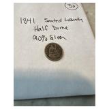 1841 Seated Liberty half dime 90% silver