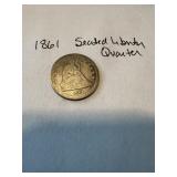 1861 Seated Liberty quarter